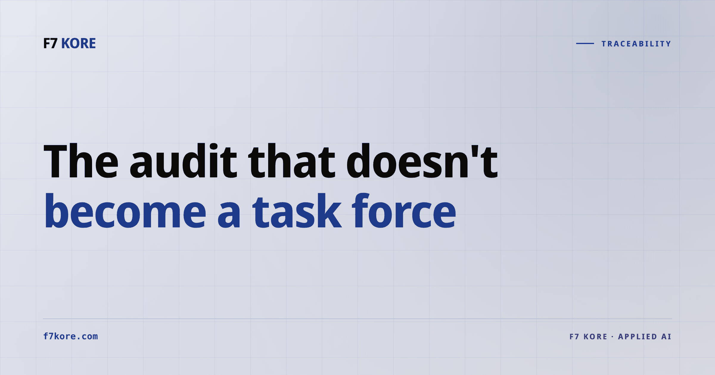 The audit that doesn't become a task force