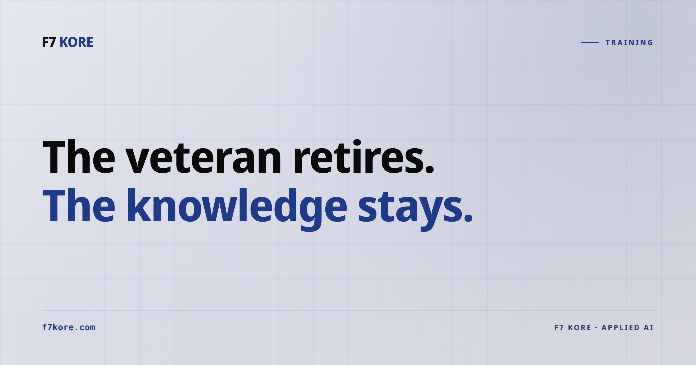 The veteran retires. The knowledge stays.